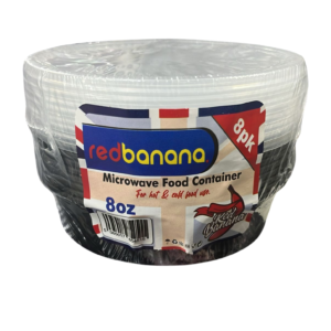 8oz black plastic containers with lids, 8‑pack set, 50 sets total.