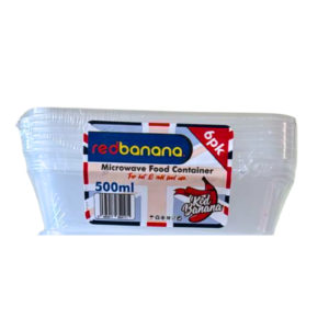 6‑pack of 500ml clear plastic food containers with snap‑lids – 50 sets.