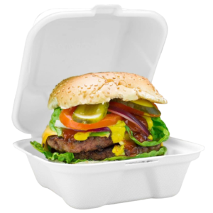 HB6 clear bio‑degradable food containers, 200 pieces.