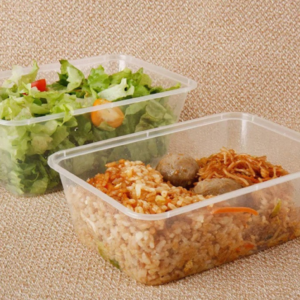 650ml lightweight clear plastic food container with snap‑lid – 250 pack.