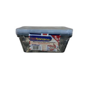 750ml black plastic containers with lids, 4‑pack set, 50 sets total.