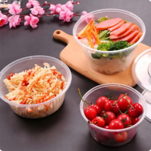 12oz lightweight clear round food tub with snap‑lid – 250 pack.