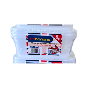 750ml clear plastic containers with lids, 4‑pack set, 50 sets total.