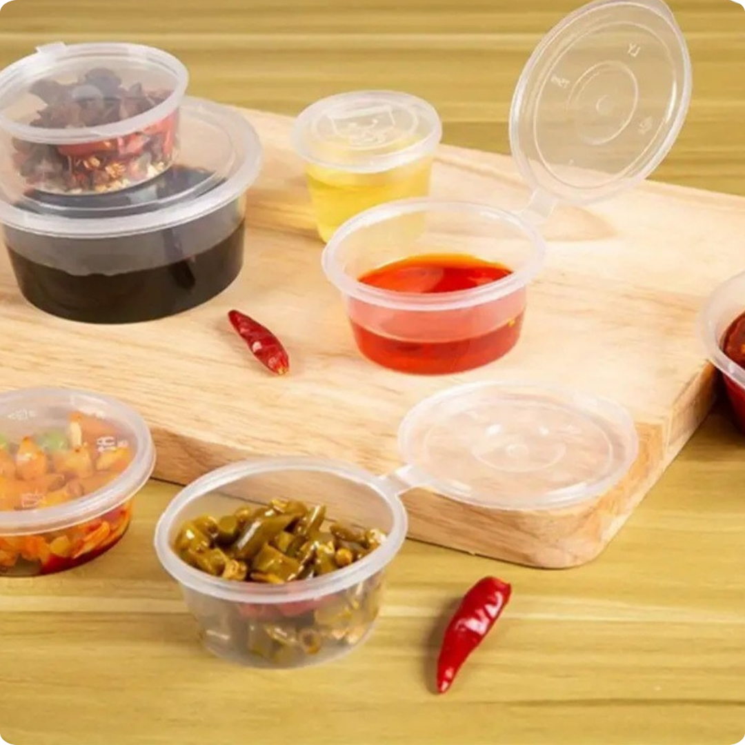 2oz Heavy‑Duty Clear Hinged Container – Snap‑Lid Portion Cup (1000 pcs)