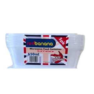 650ml clear plastic containers with lids, 5‑pack set, 50 sets total.