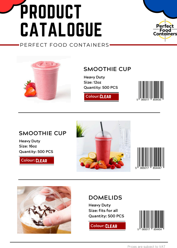 Perfect Takeaway Packs Product Catalogue