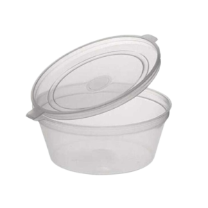1oz Hinged Lid Plastic Sauce Cup – Leak-Resistant Portion Container